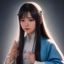 移动端体验设计师苏雅的专业照片，女性，手持平板电脑，明亮工作室环境